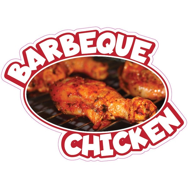 Barbeque Chicken Decal Concession Stand Food Truck Sticker, 24" x 10", D-DC-24 Barbeque Chicken19